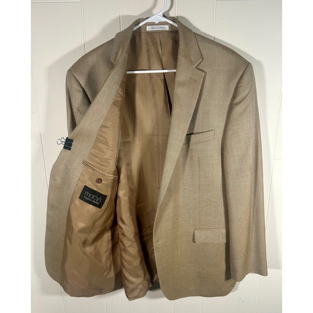 Lauren Ralph Lauren Mens 43R Tan Silk Wool Blend Suit Jacket Blazer Sport Coat